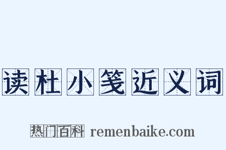 读杜小笺近义词是什么意思的图片